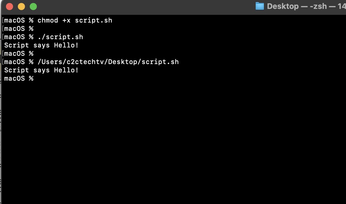 Execute .sh file in Mac Terminal example